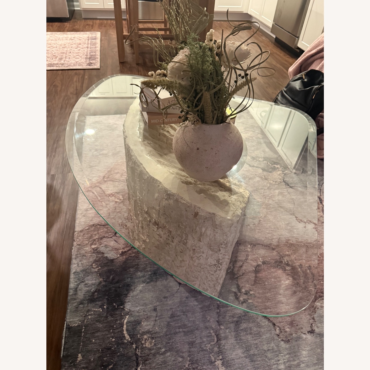 Vintage/Antique Natural Glass Coffee Table - image-2