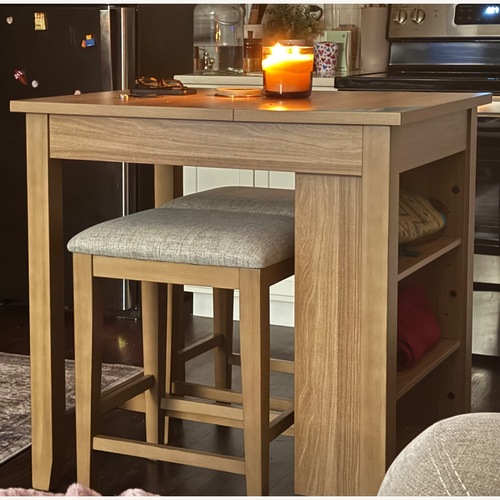 Used Bob's Discount Furniture Light Brown Dining Table for sale on AptDeco