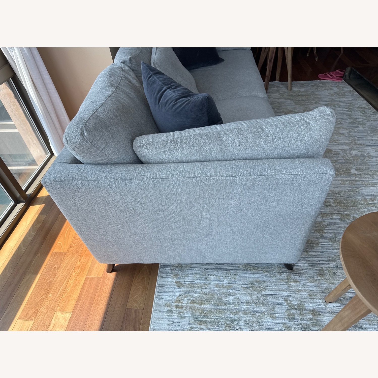Light Gray Fabric Loveseat - image-3