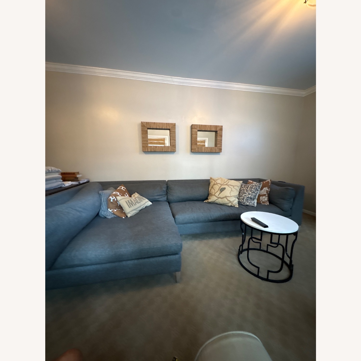Large Blue High-Quality Brand Sectional - image-1