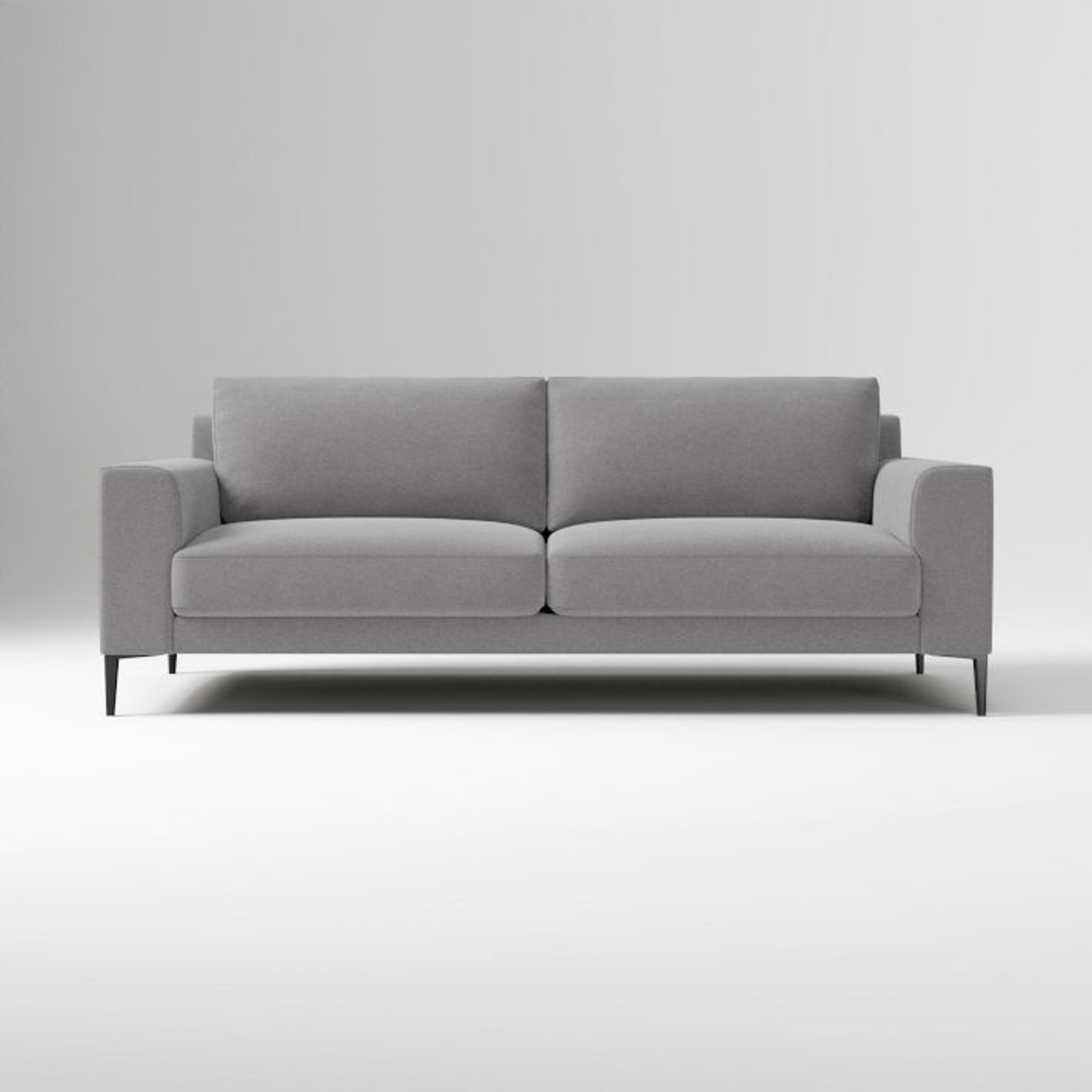 West Elm Harper Light Gray Velvet 2 Seater Sofa - image-4
