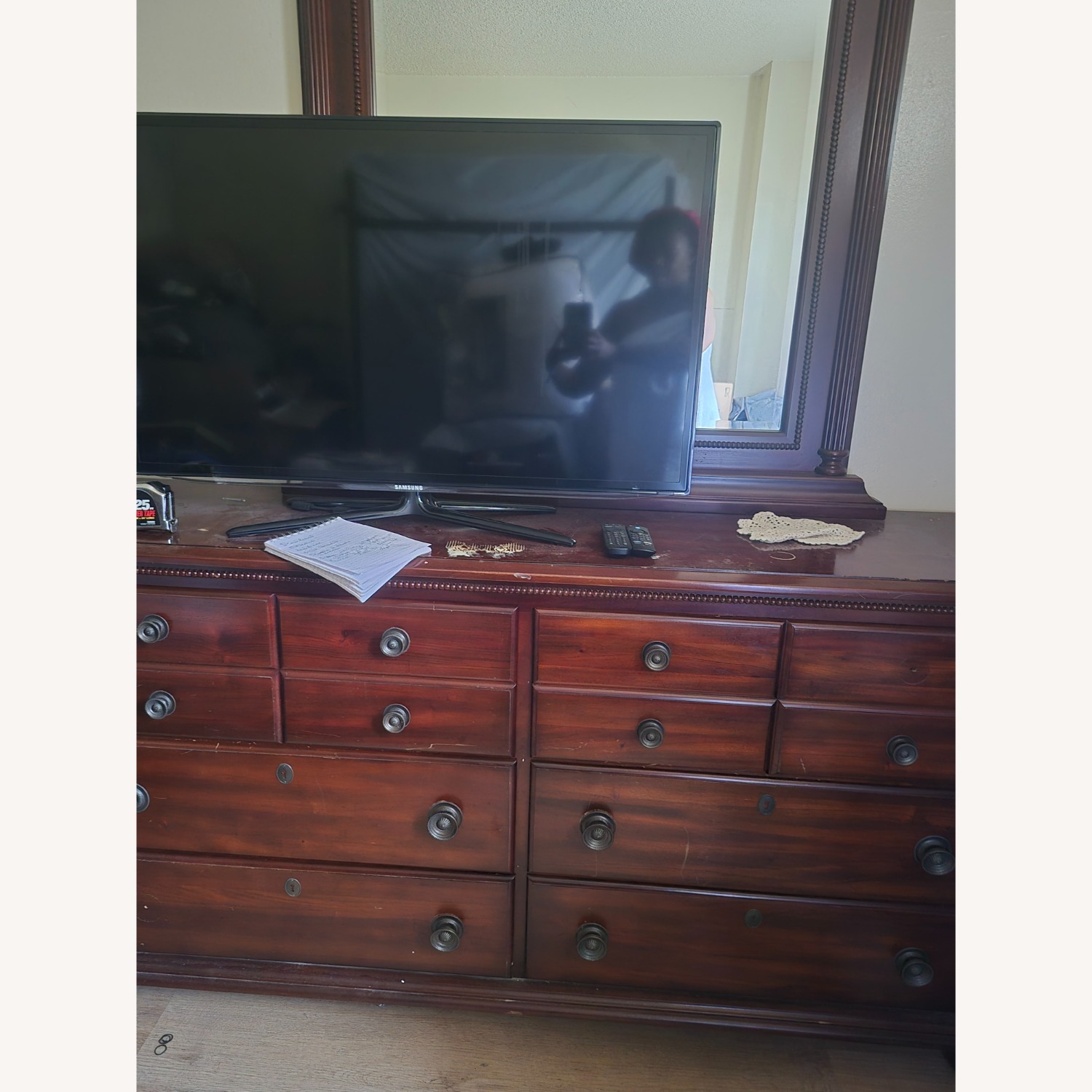 Dark Brown Wood Chest - image-1