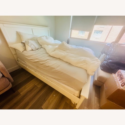 Used Ashley Furniture Binterglen White Wood Full Bed for sale on AptDeco