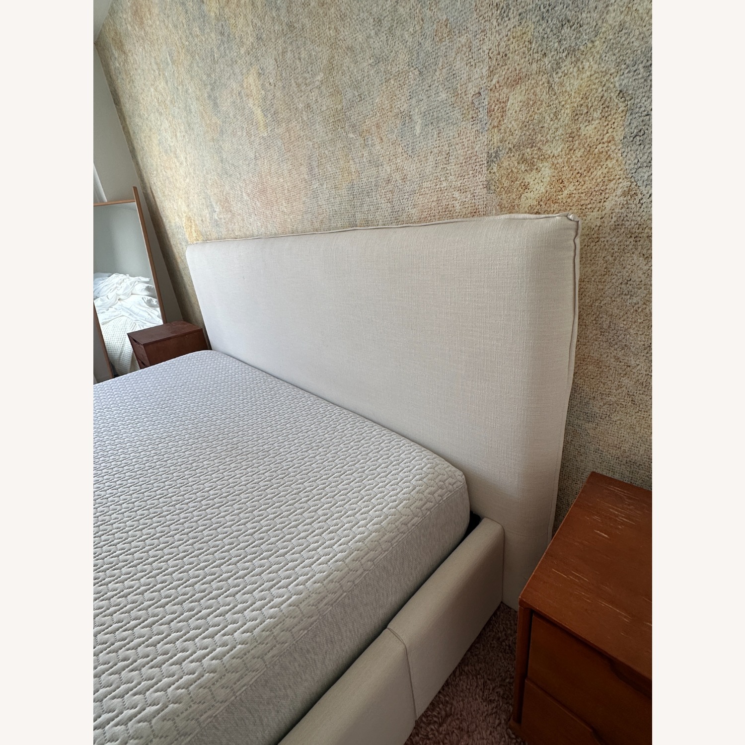 West Elm Freya White Fabric King Bed - image-9