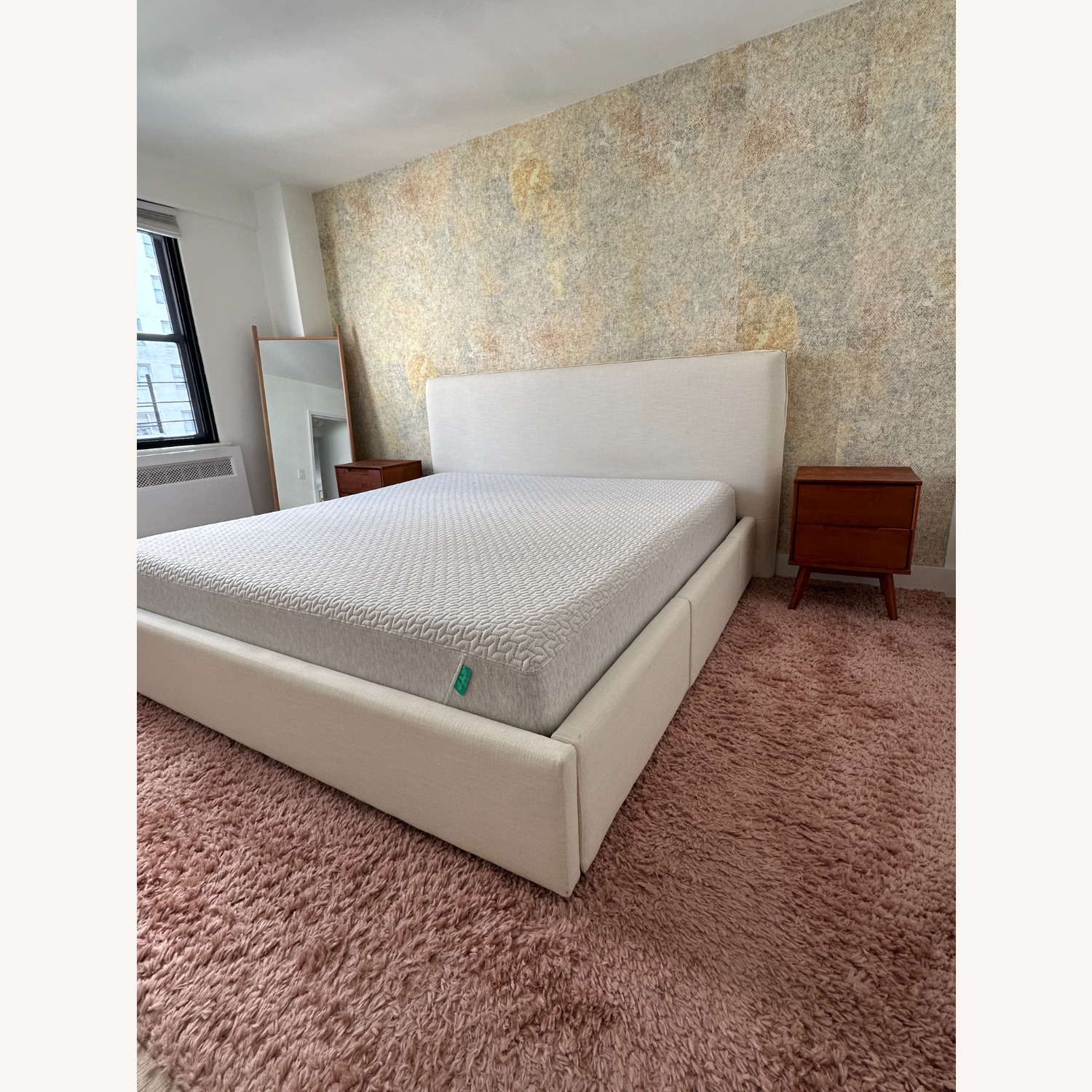 West Elm Freya White Fabric King Bed - image-3