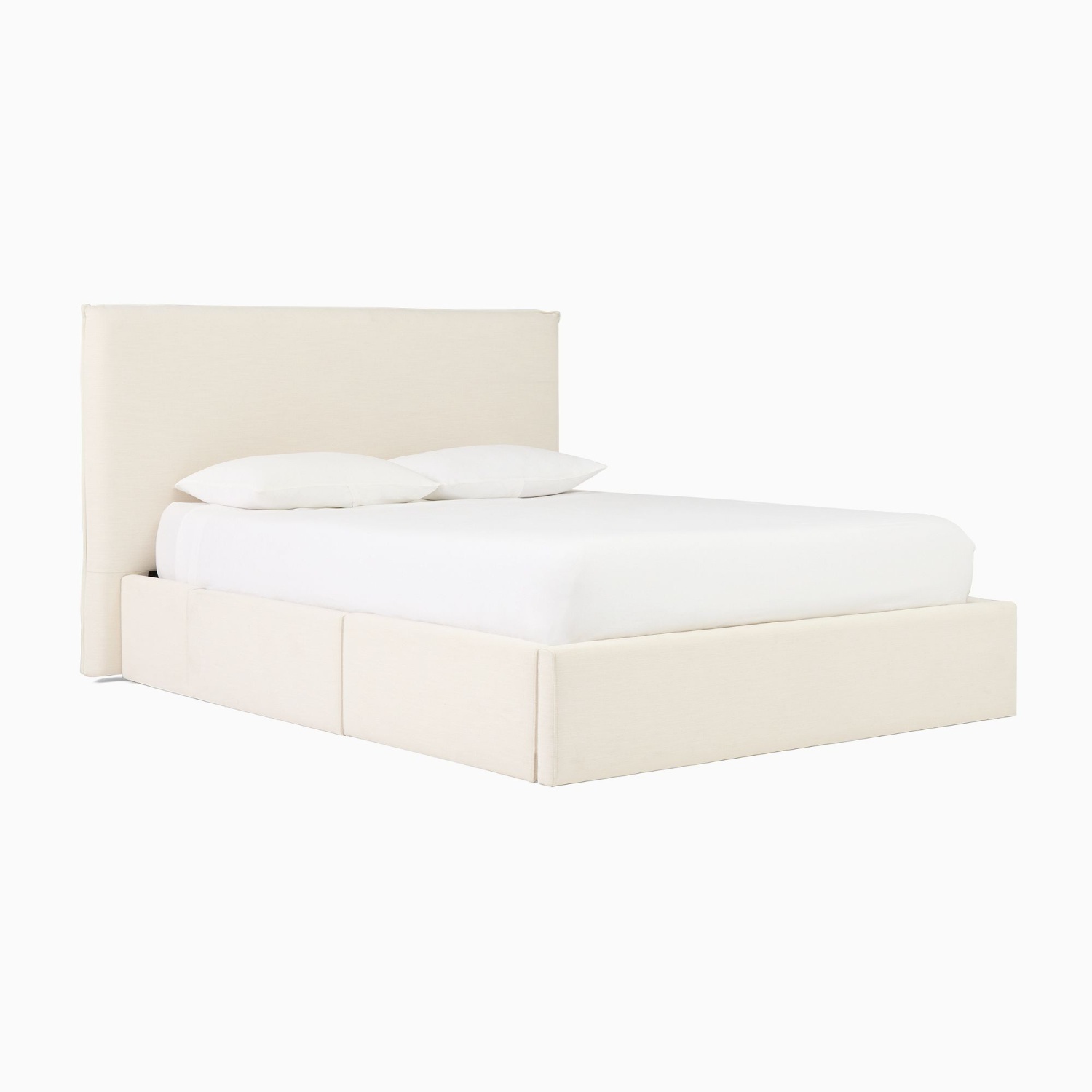 West Elm Freya White Fabric King Bed - image-10