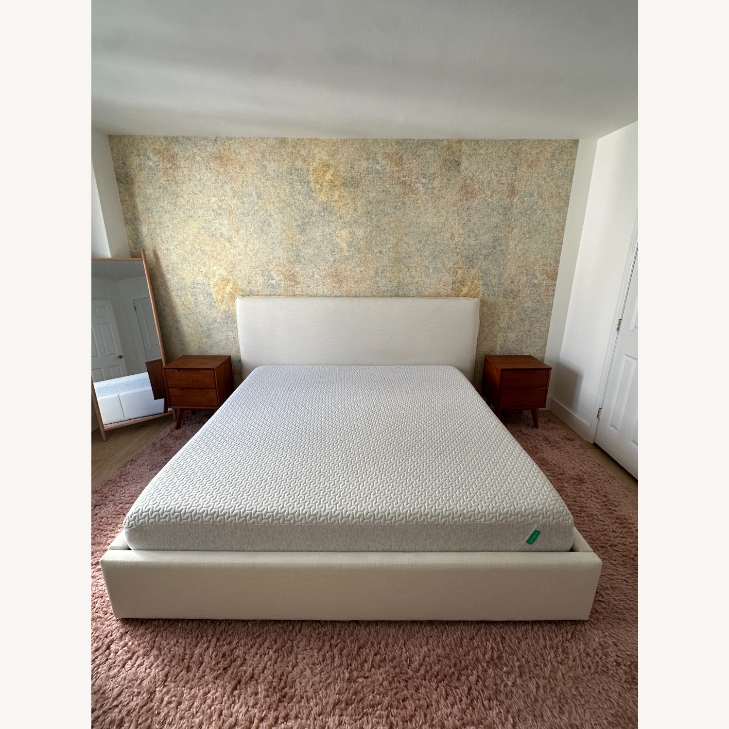West Elm Freya White Fabric King Bed - image-2
