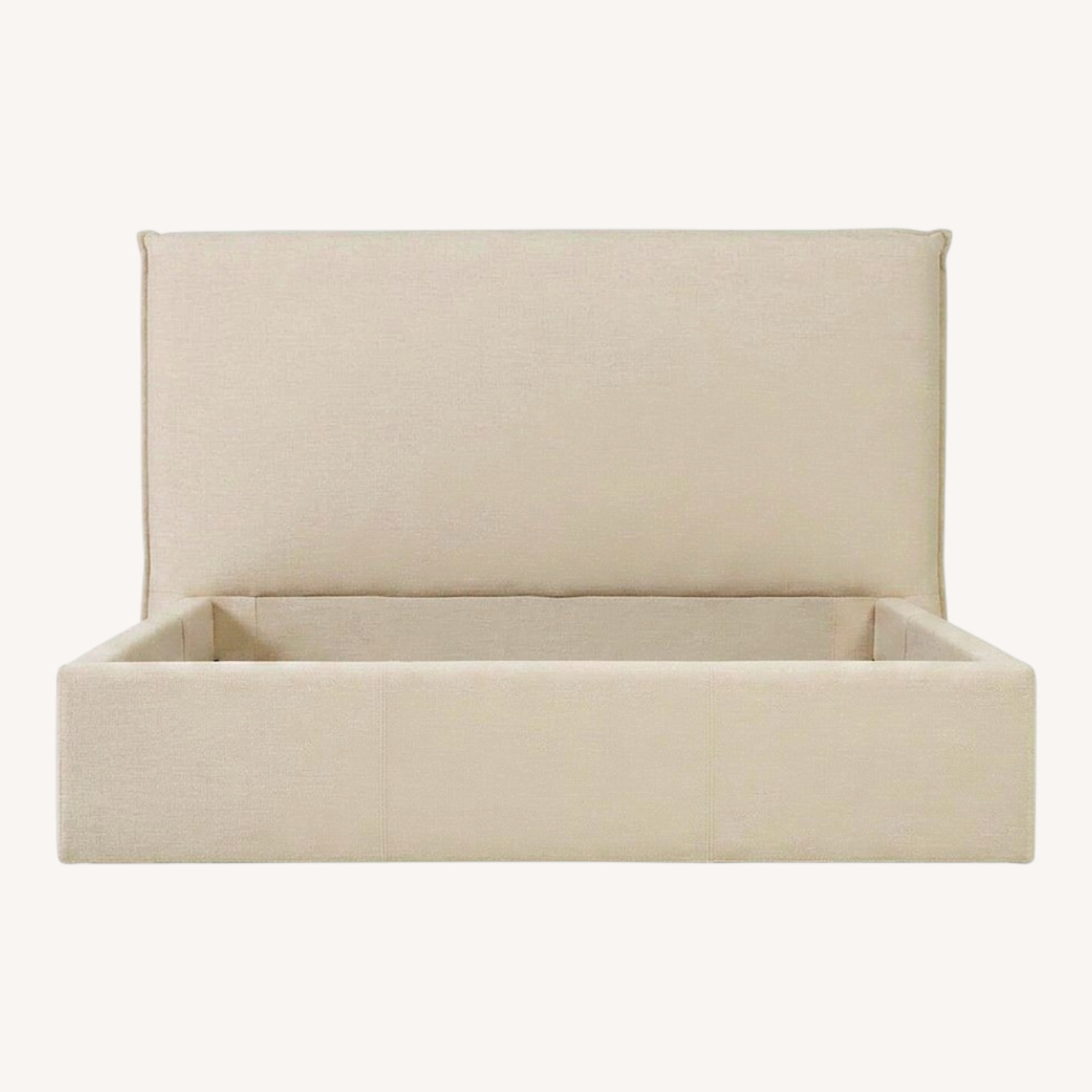 West Elm Freya White Fabric King Bed - image-0
