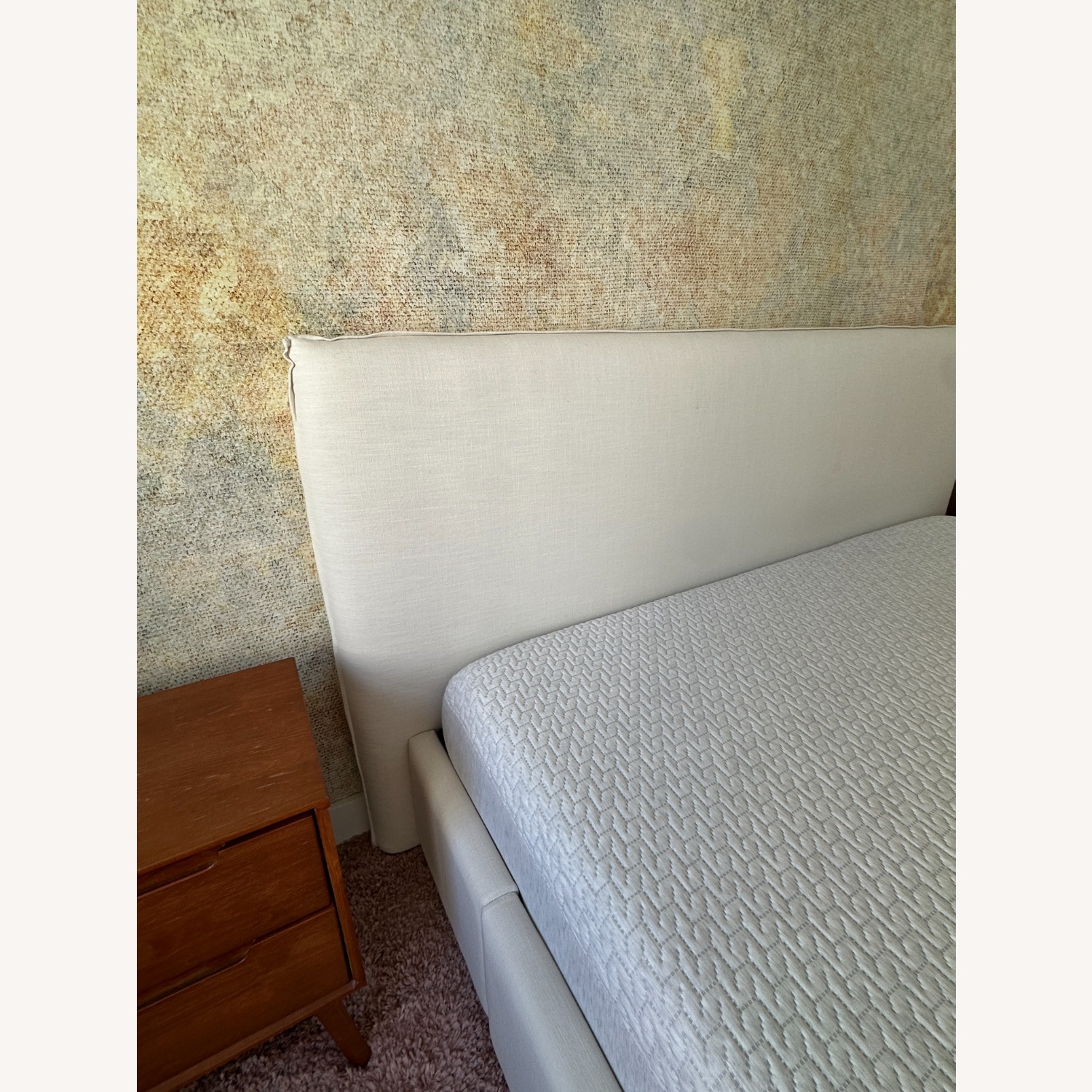 West Elm Freya White Fabric King Bed - image-5