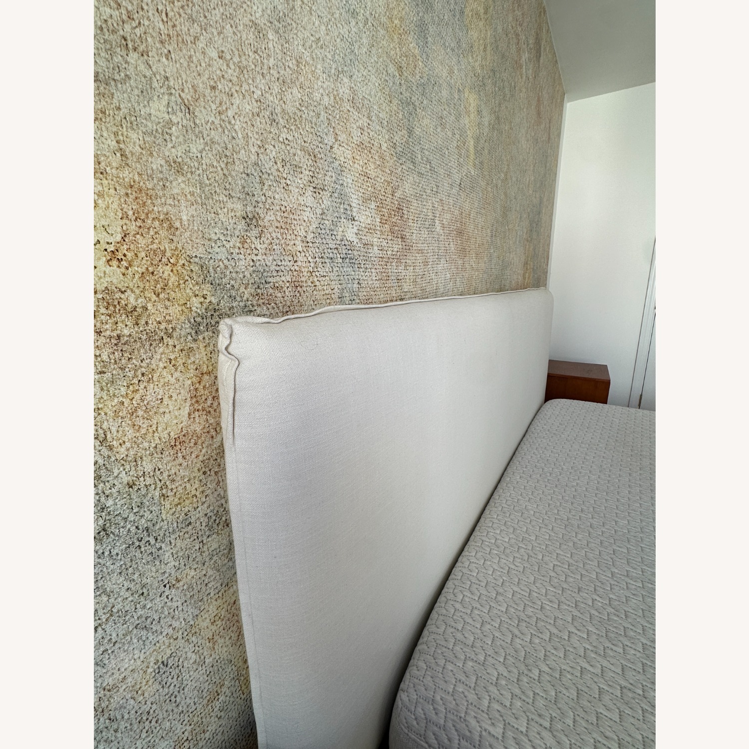 West Elm Freya White Fabric King Bed - image-6