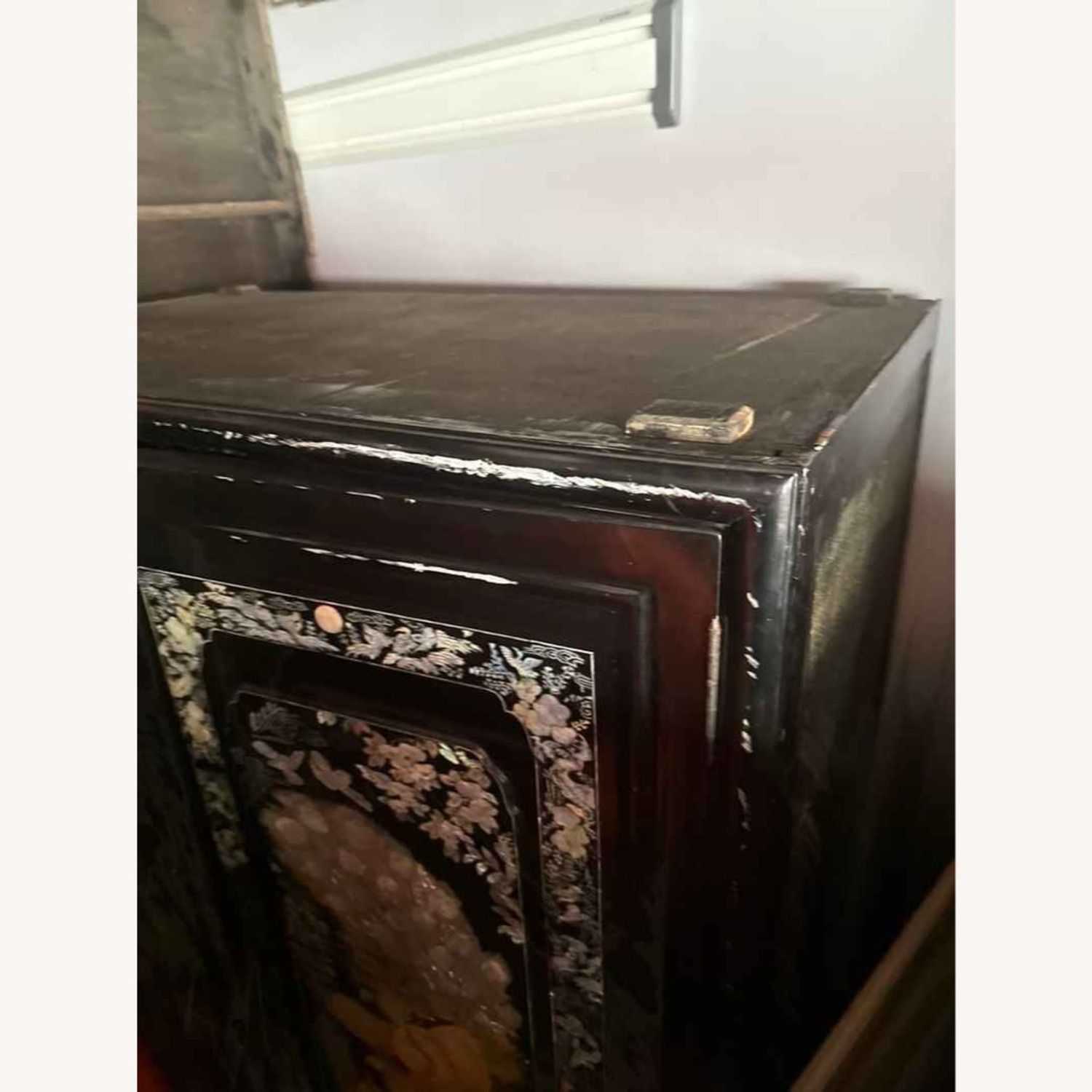 Vintage/Antique Black Wood Armoire - image-8