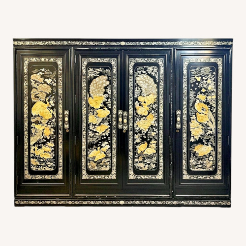 Used Vintage/Antique Black Wood Armoire for sale on AptDeco