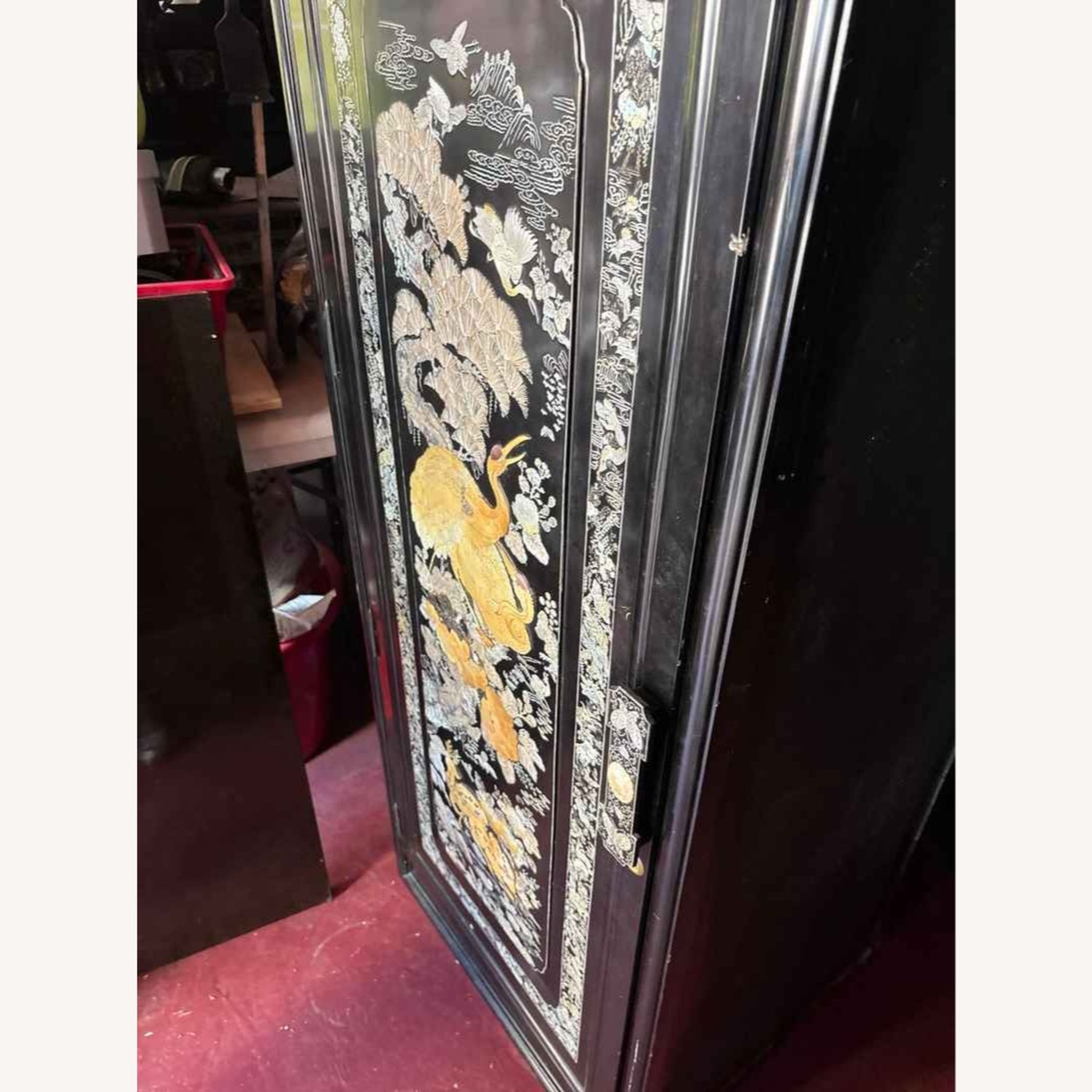 Vintage/Antique Black Wood Armoire - image-10