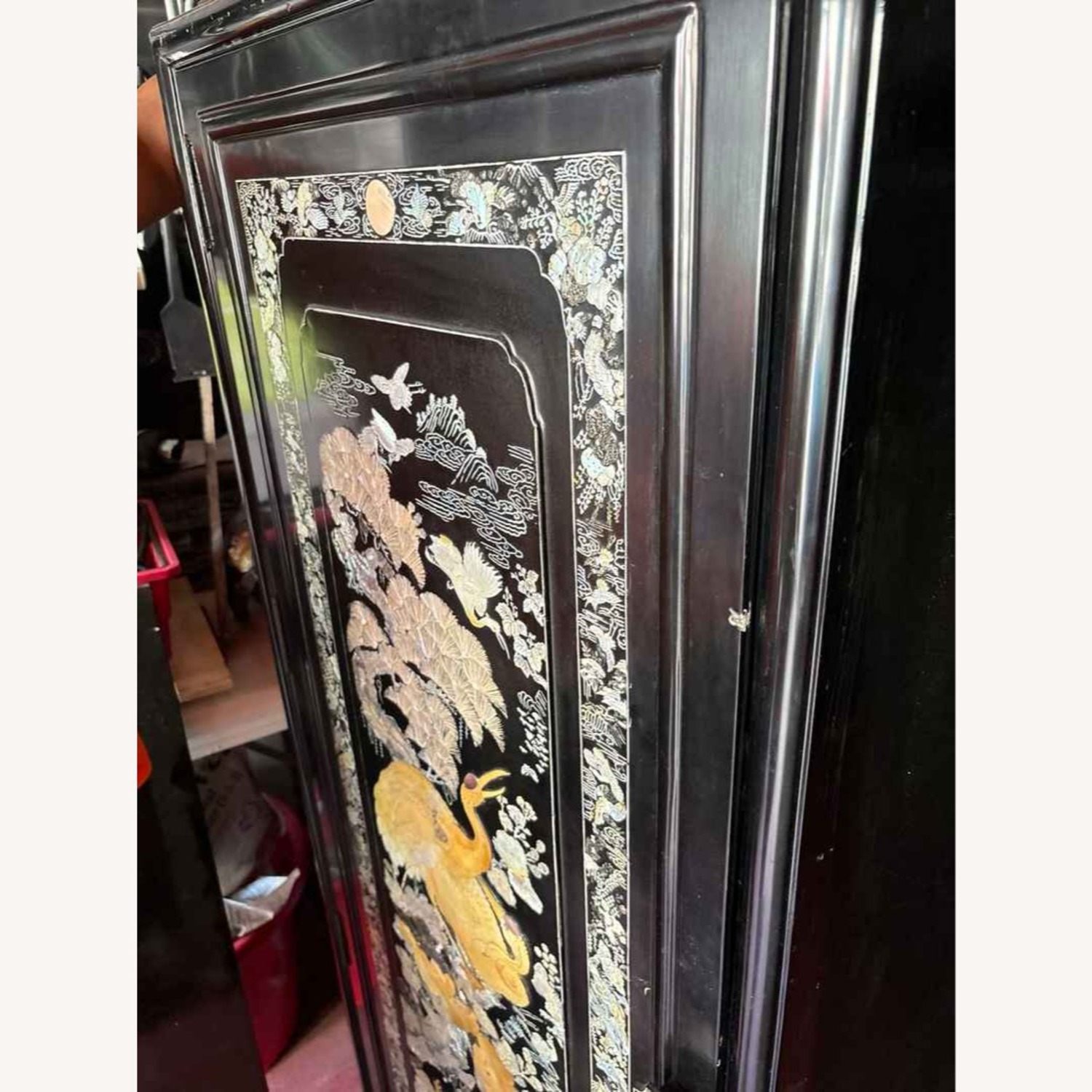 Vintage/Antique Black Wood Armoire - image-9