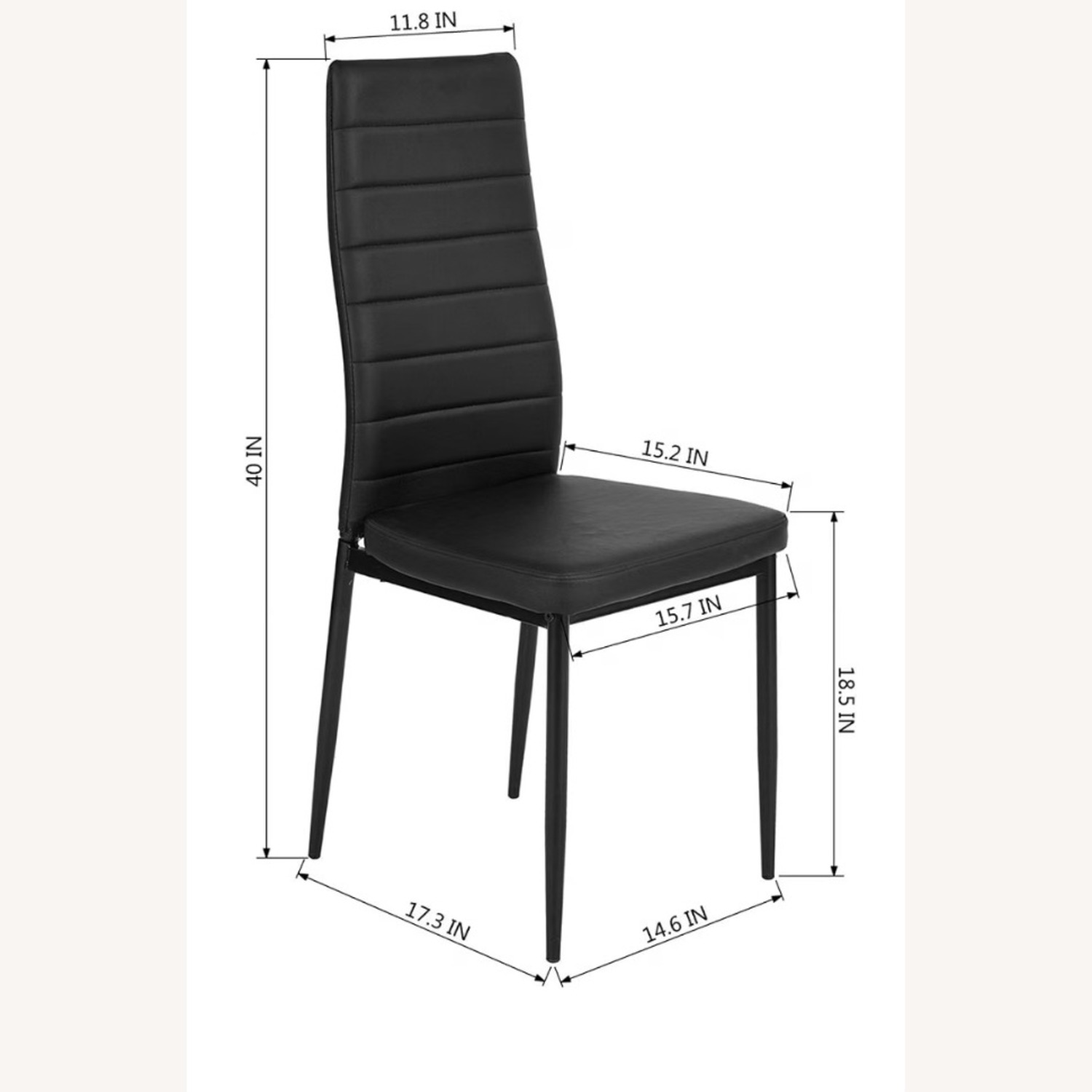 Amazon Modern Dining Chair Black Leather Alloy Steel - image-2
