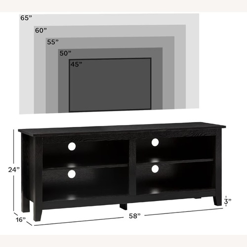Used Amazon Black TV Stand for TVs up to 65 Inches for sale on AptDeco