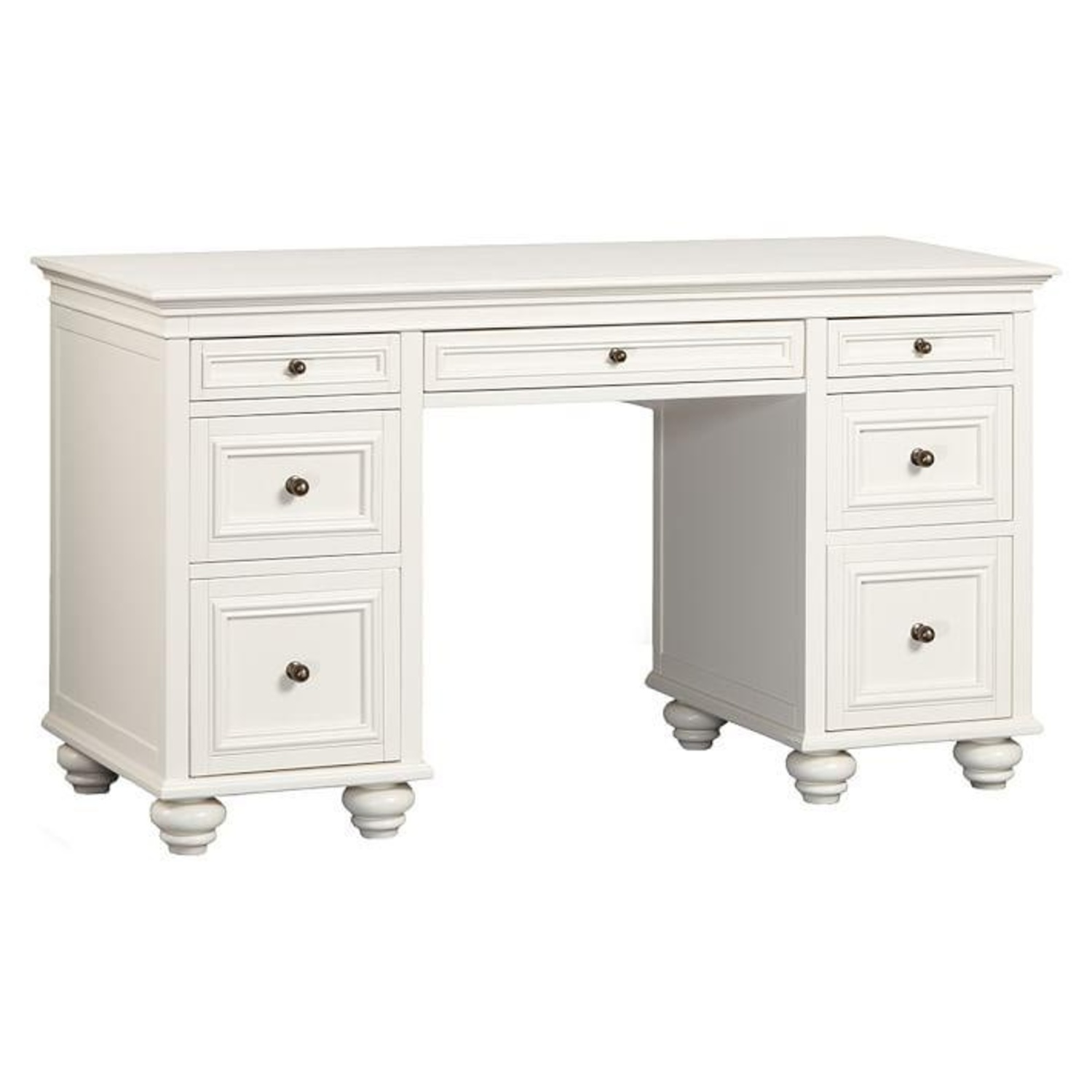 Pottery Barn Chelsea Vanity Desk White Wood Desk - image-9