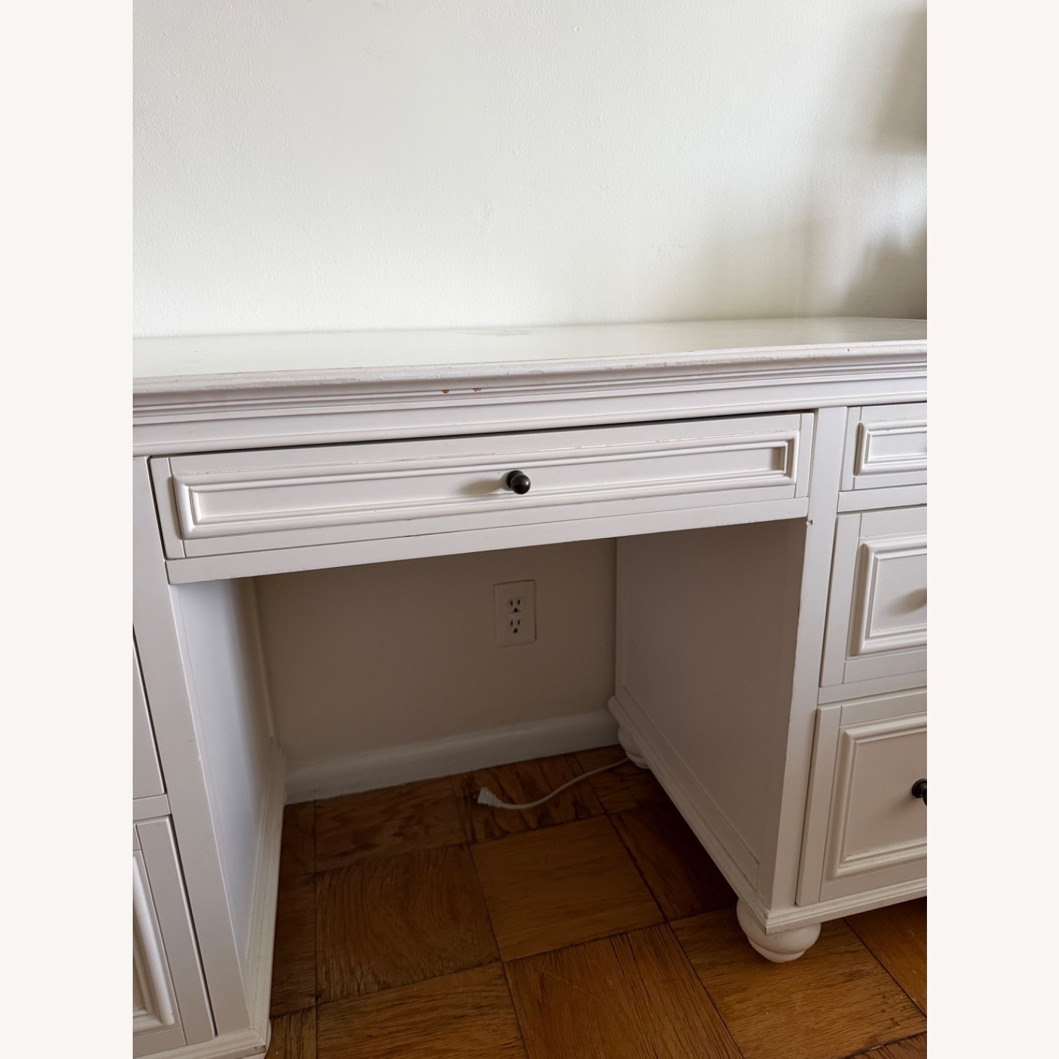 Pottery Barn Chelsea Vanity Desk White Wood Desk - image-6