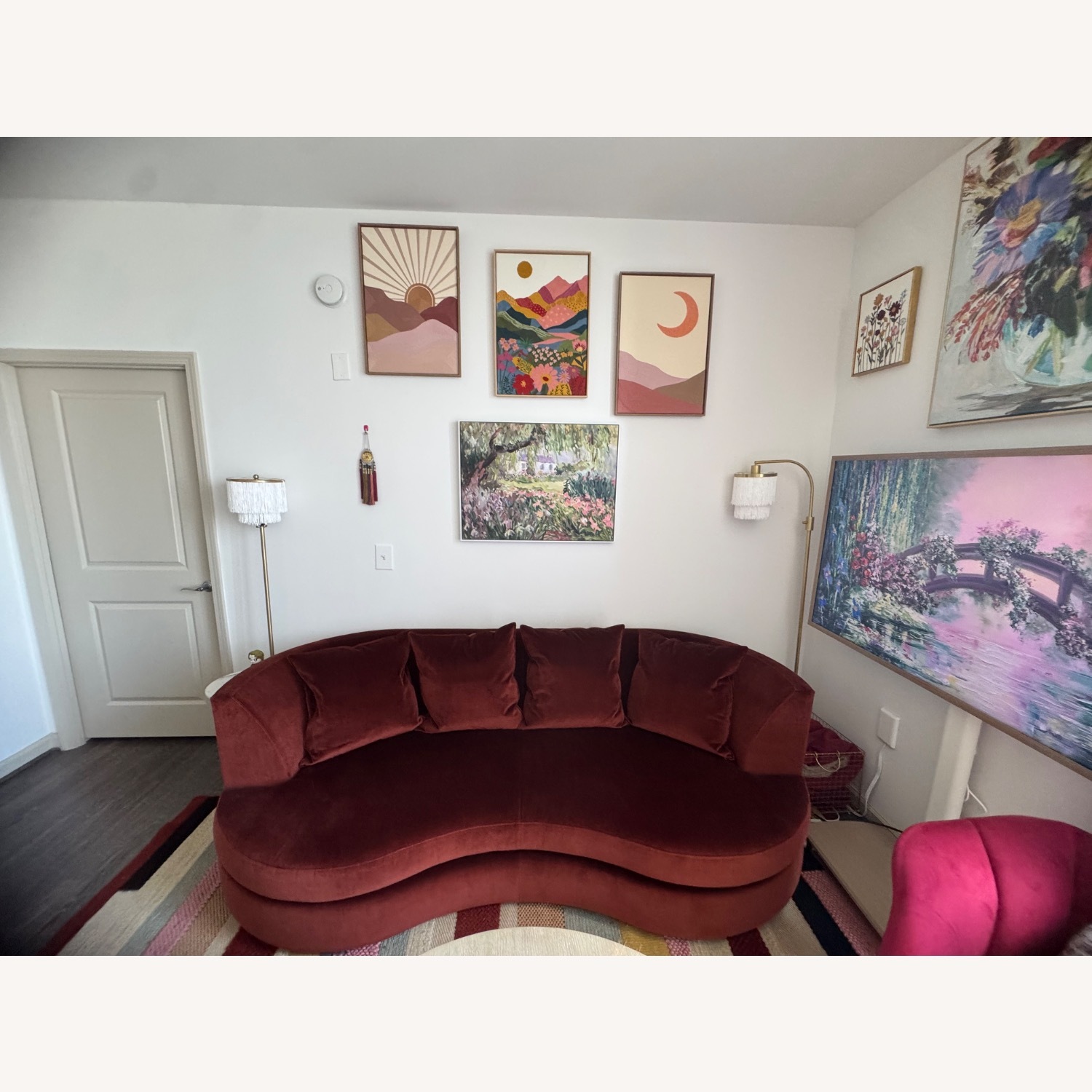 Room & Board Astaire Red Velvet 3+ Seater Sofa - image-2