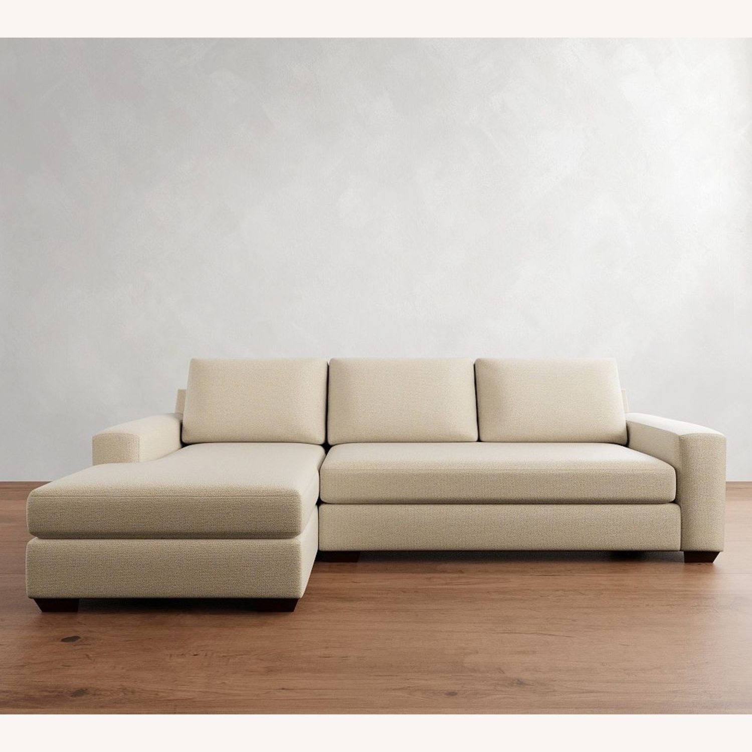 Pottery Barn White Fabric 2 Piece Sectional - image-4