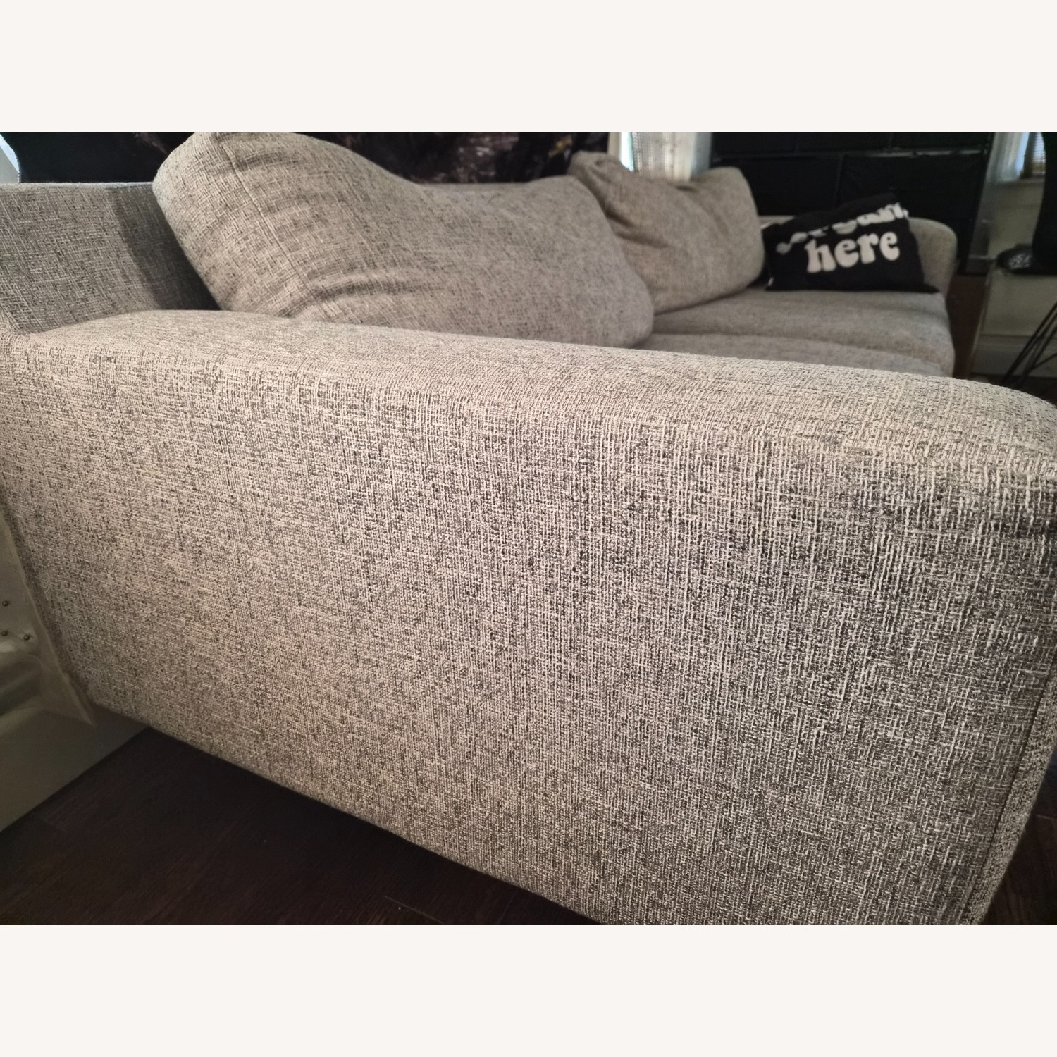 West Elm Eddy Light Gray/ Graphite Fabric 2 Seater Sofa - image-3
