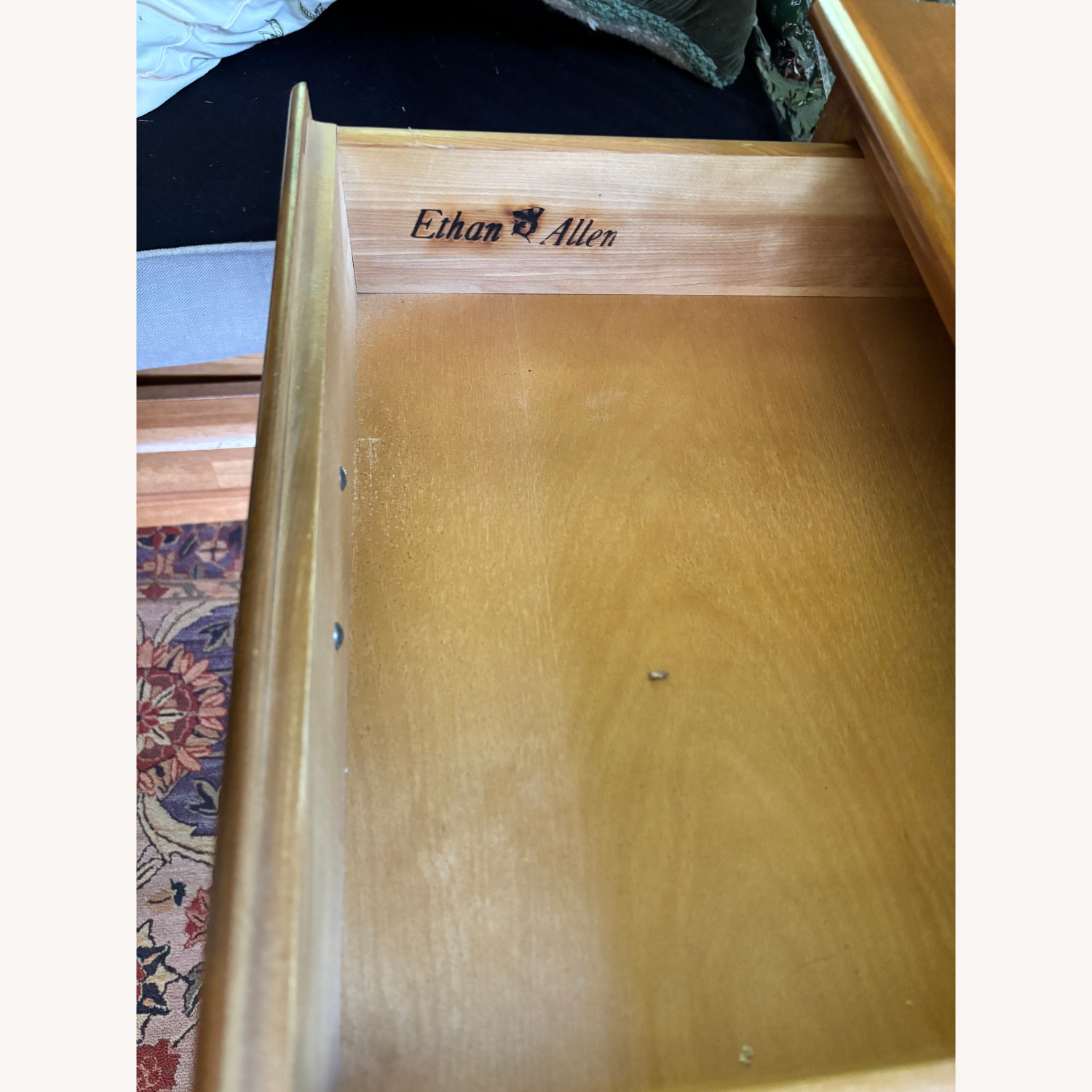 Vintage Ethan Allen 4-Drawer Nutmeg Maple Desk - image-3
