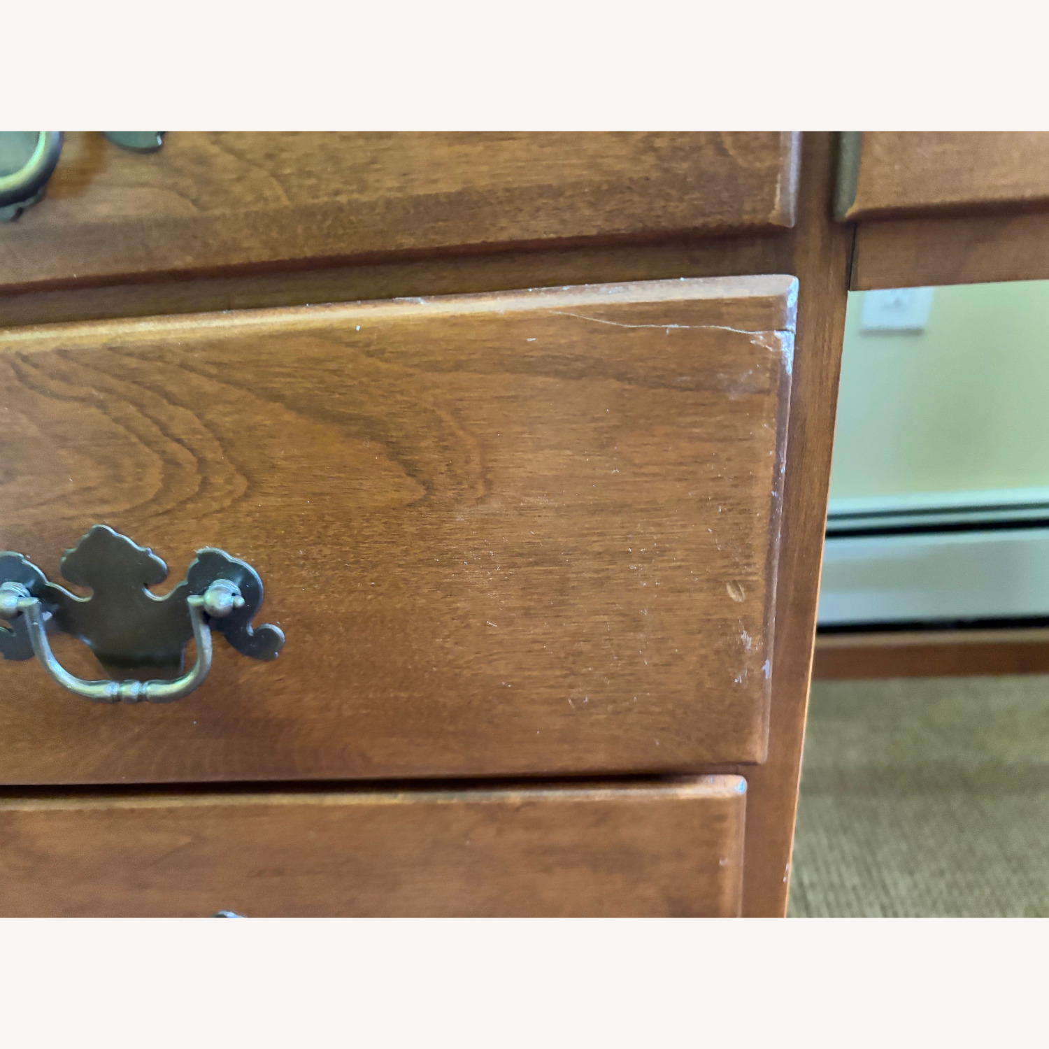 Vintage Ethan Allen 4-Drawer Nutmeg Maple Desk - image-5