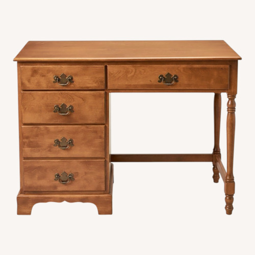 Used Vintage Ethan Allen 4-Drawer Nutmeg Maple Desk for sale on AptDeco
