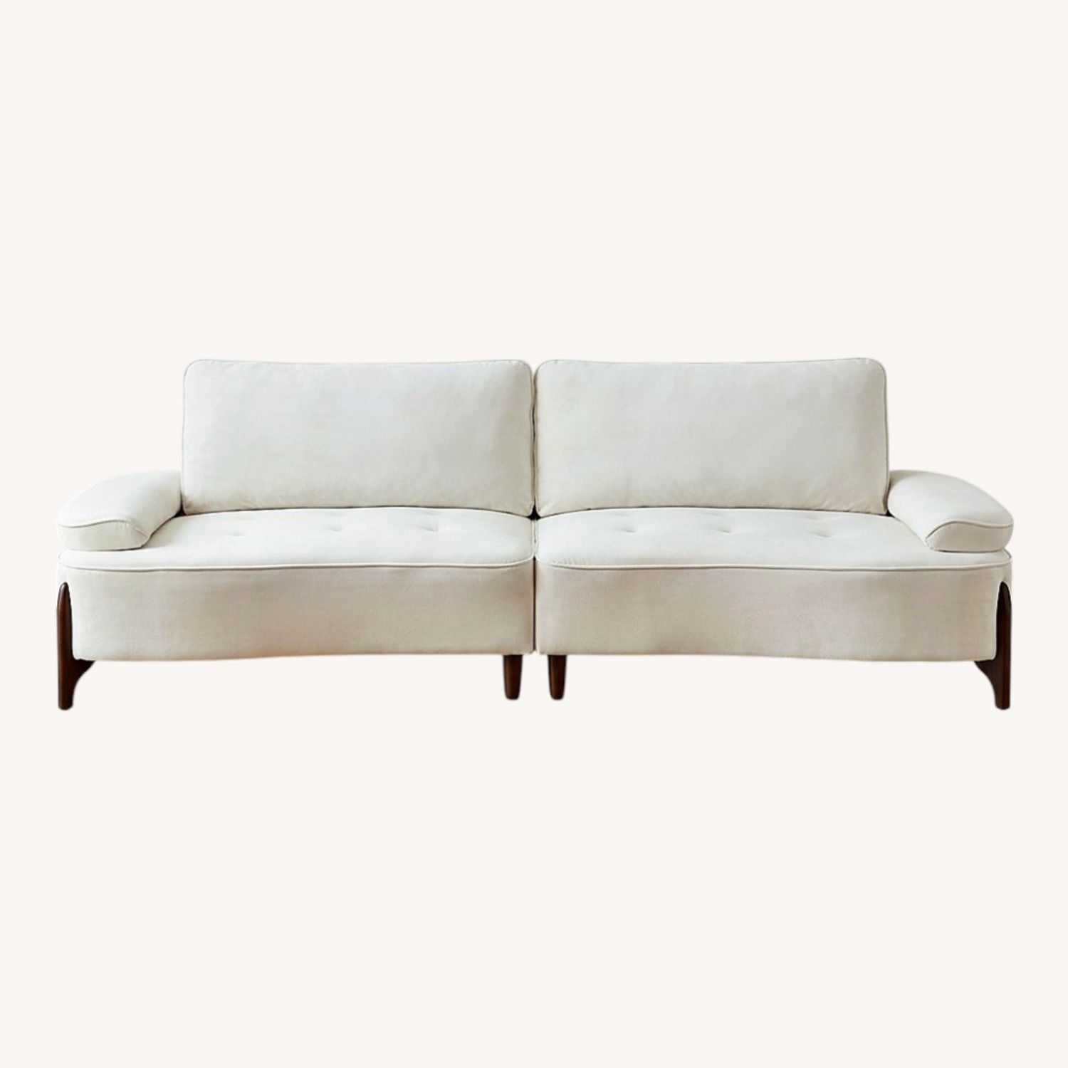 White Fabric Loveseat - image-0