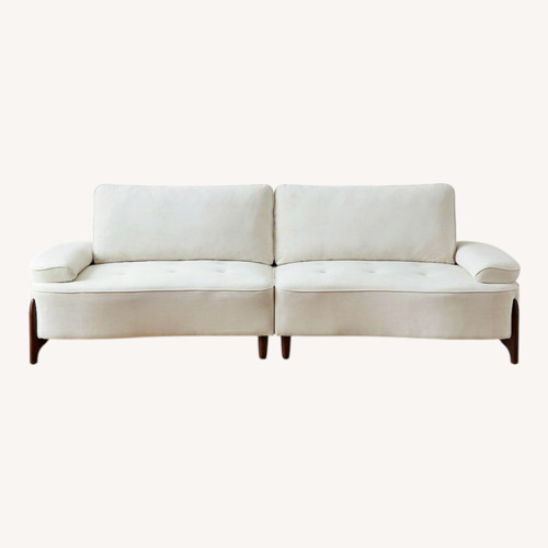 Used White Fabric Loveseat for sale on AptDeco