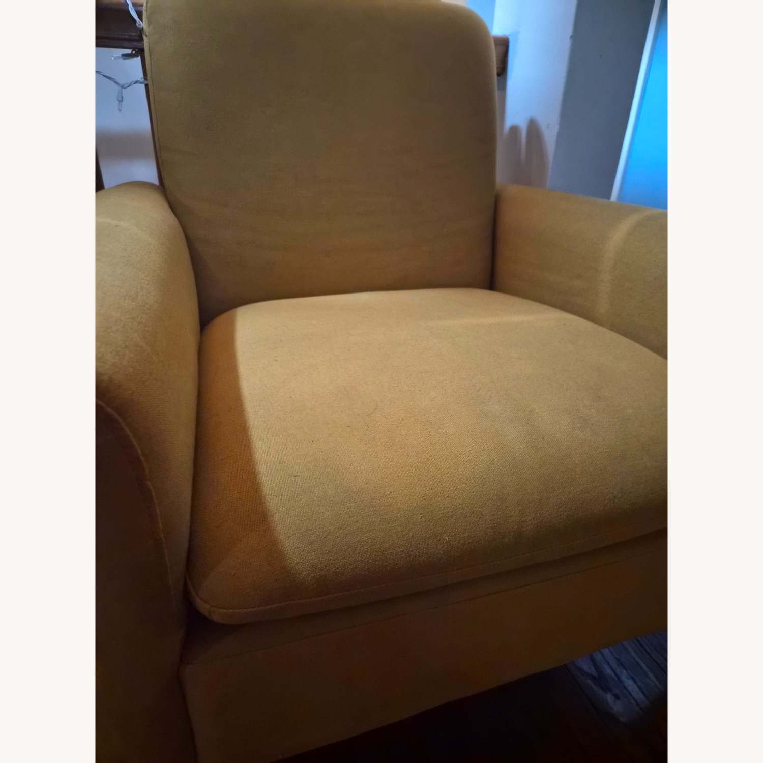 Yellow Fabric Armchair - image-3