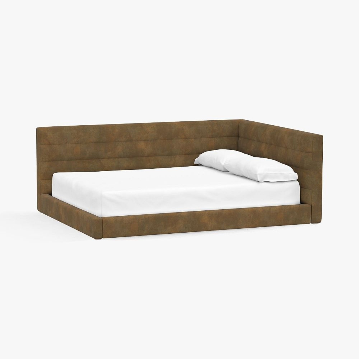 Pottery Barn Hudson Upholstered Corner Queen Bed - image-7