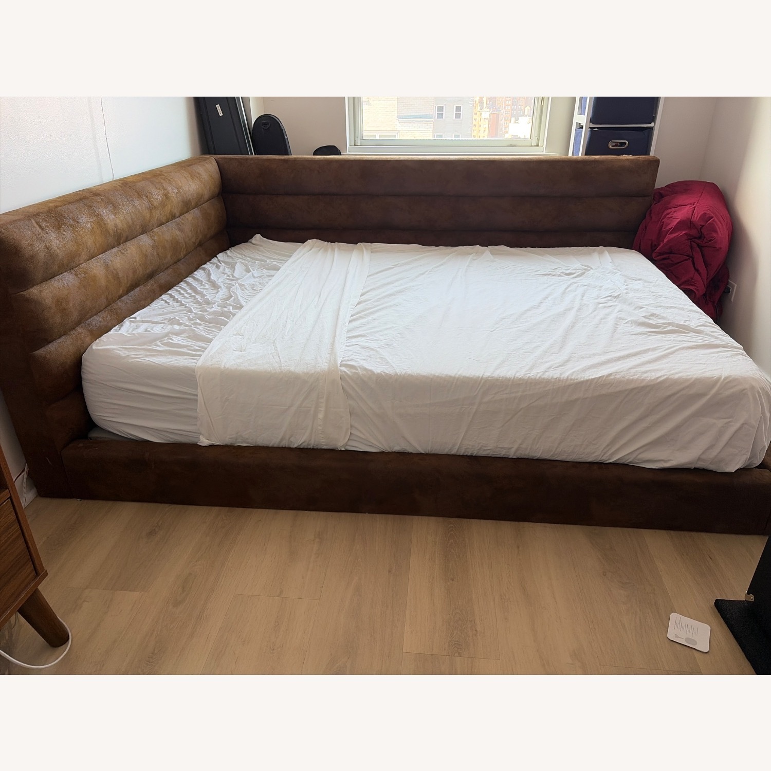 Pottery Barn Hudson Upholstered Corner Queen Bed - image-1
