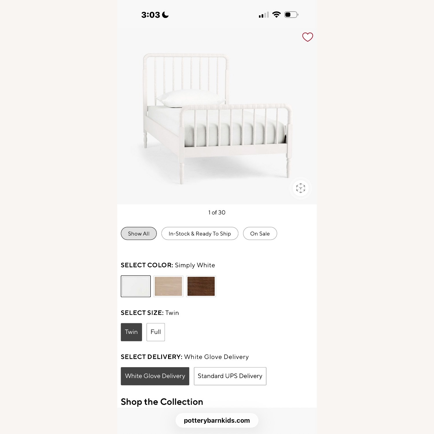 Elsie White Twin Bed - image-1
