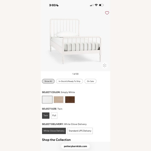 Used Elsie  White Twin Bed  for sale on AptDeco