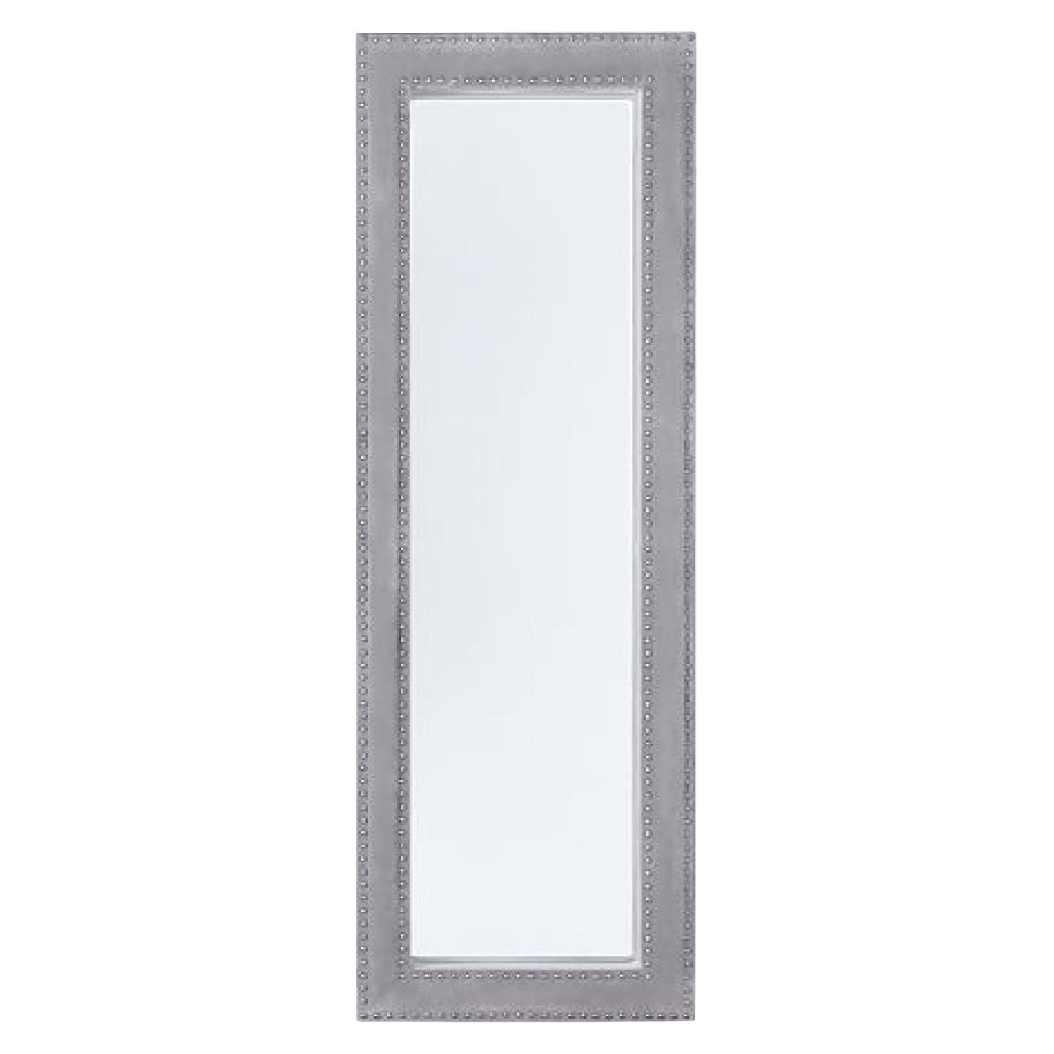 West Elm Light Gray Velvet Floor Mirror - image-5