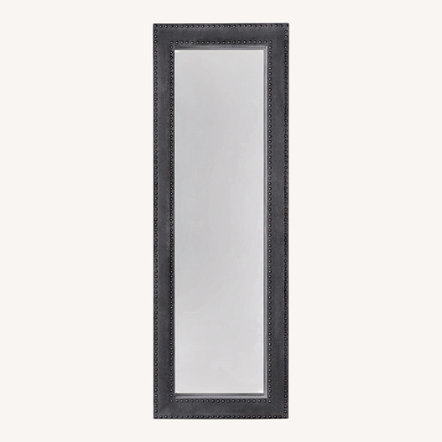 West Elm Light Gray Velvet Floor Mirror - image-0