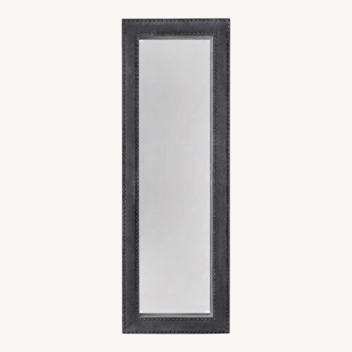 Used West Elm Light Gray Velvet Floor Mirror for sale on AptDeco