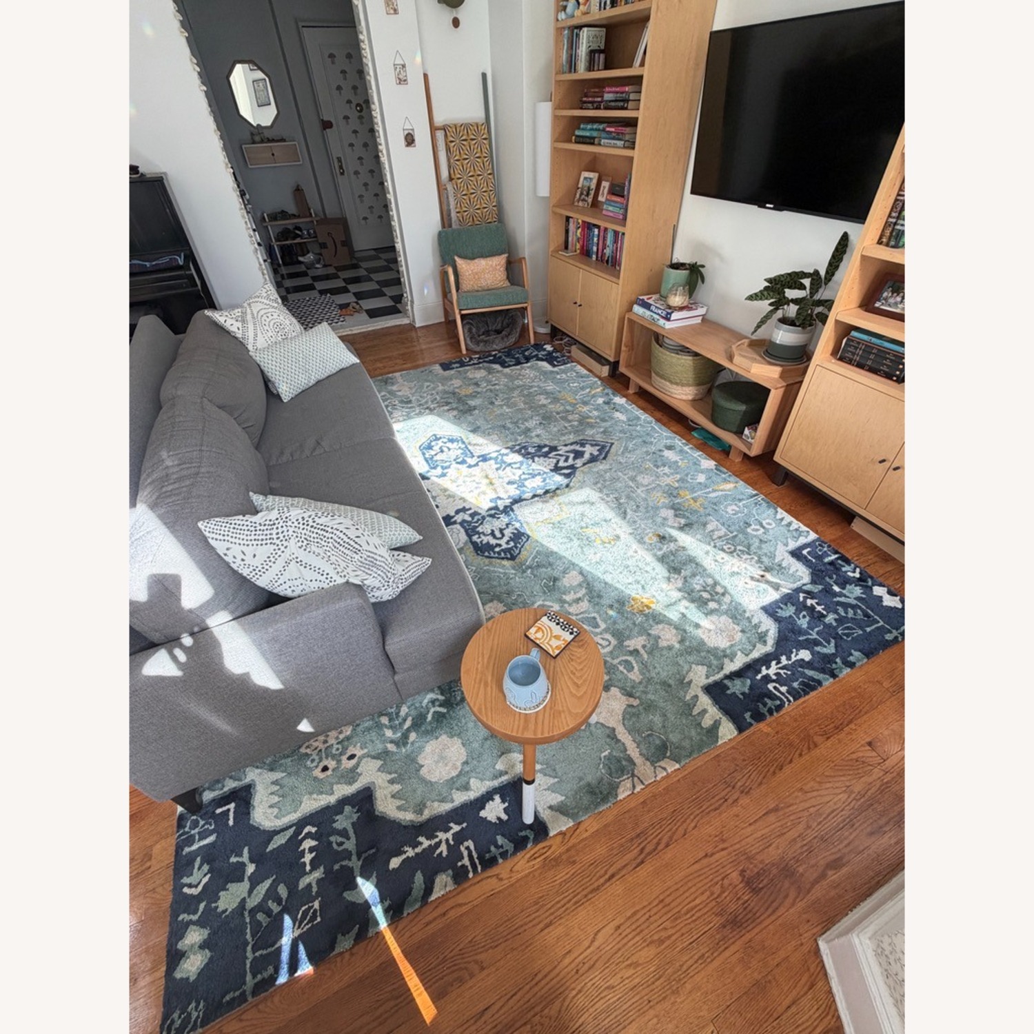 Anthropologie Teal 8x10 Rug - image-1
