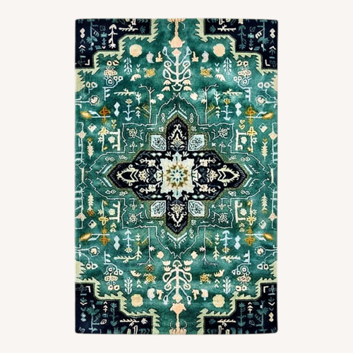 Used Anthropologie Teal 8x10 Rug for sale on AptDeco
