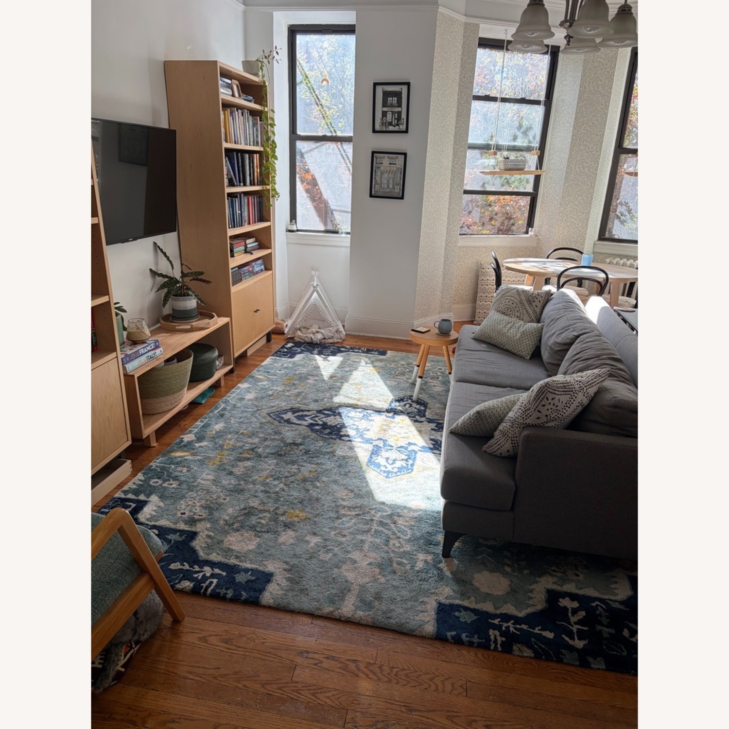 Anthropologie Teal 8x10 Rug - image-3