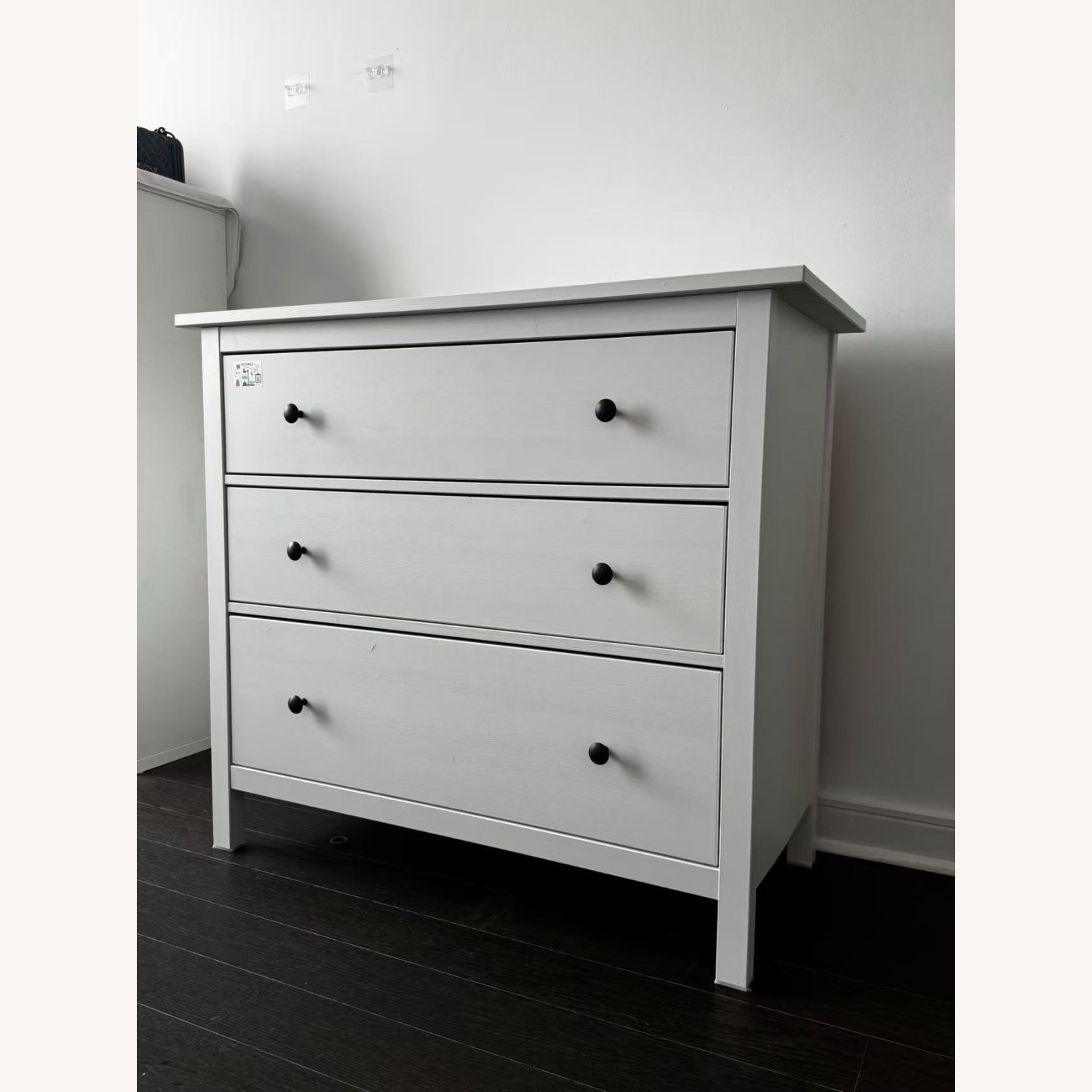 IKEA HEMNES 3-Drawer White Wood Dresser - image-2