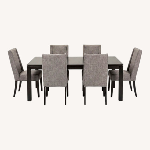 Used Raymour & Flanigan Dark Brown Logan 7-pc. Dining Set for sale on AptDeco