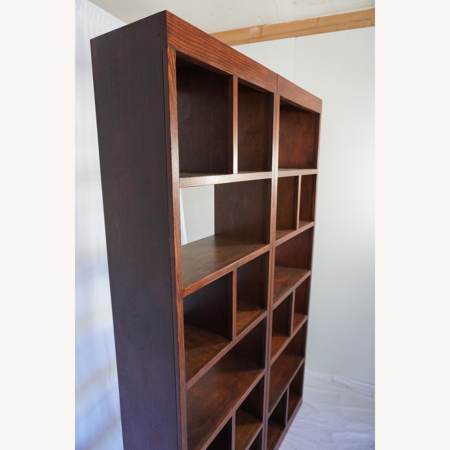 Handcrafted Wood Bookcase Set Library Bookshelf - image-5