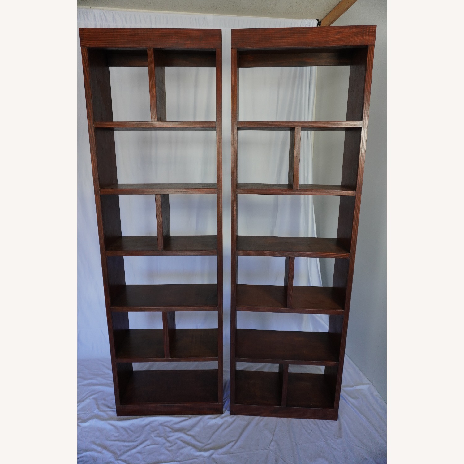 Handcrafted Wood Bookcase Set Library Bookshelf - image-3