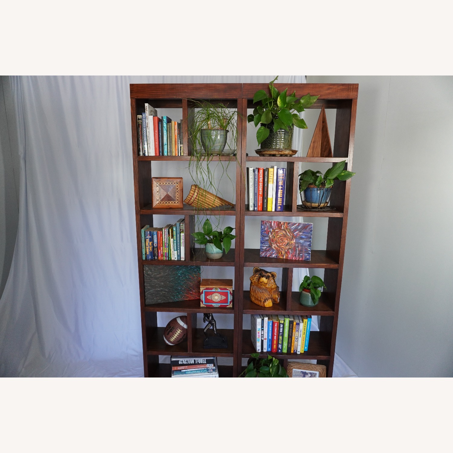Handcrafted Wood Bookcase Set Library Bookshelf - image-7