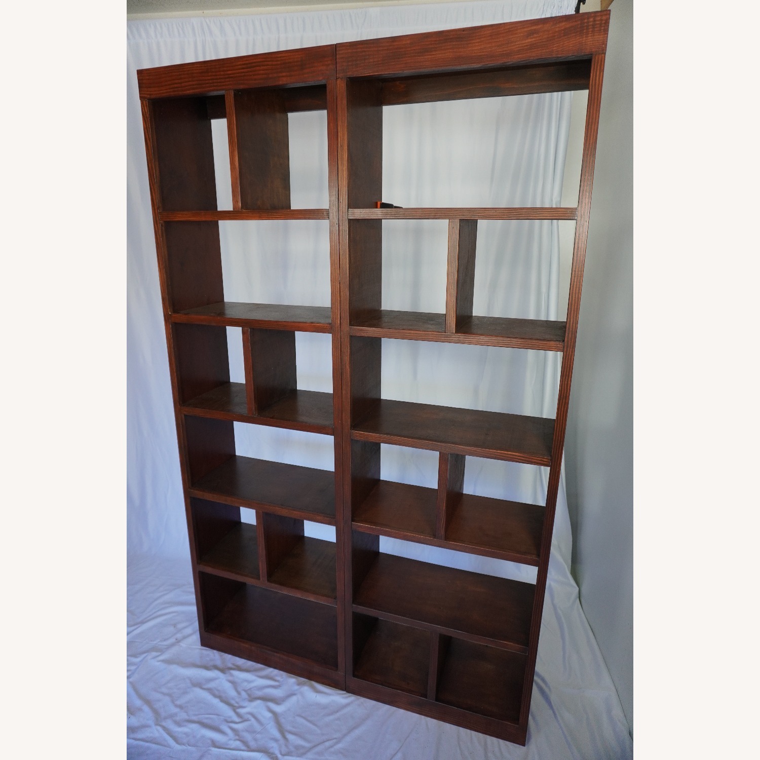 Handcrafted Wood Bookcase Set Library Bookshelf - image-11