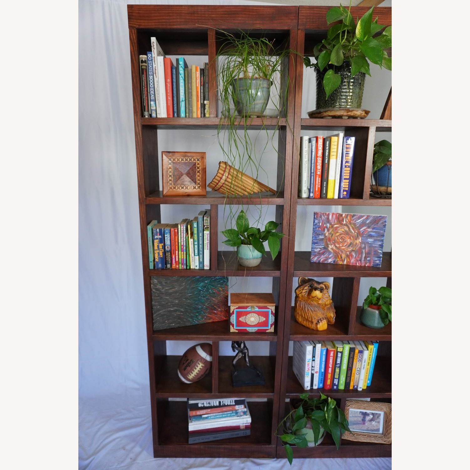 Handcrafted Wood Bookcase Set Library Bookshelf - image-9