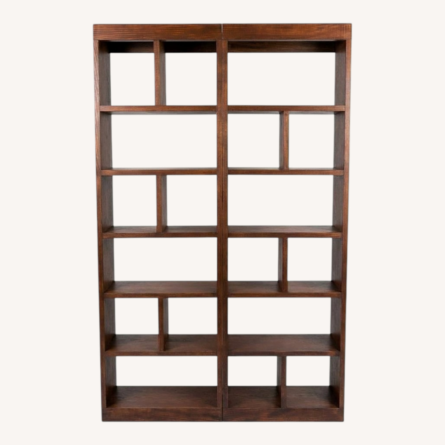 Handcrafted Wood Bookcase Set Library Bookshelf - image-0