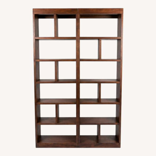 Used Handcrafted Wood Bookcase Set Library Bookshelf for sale on AptDeco
